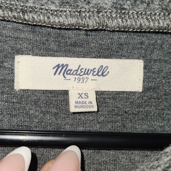 Madewell Gray Manuscript Wool Blend Oversized Dress Size XS B5456 Pockets - Picture 4 of 5